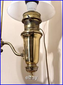 Vintage Aladdin 75th Anniversary 1983 Model 4 Student Milk Glass Shade Lamp