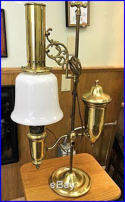 Vintage Aladdin 75th Anniversary Model 4 Brass Electric Student Lamp- Working