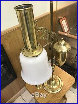 Vintage Aladdin 75th Anniversary Model 4 Brass Electric Student Lamp- Working