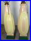 Vintage Aladdin Alacite Art Deco Lamps Pair Tranlucent Glass with Green, Works