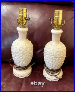 Vintage Aladdin Alacite Boudoir Lamps Pair, Floral Pattern
