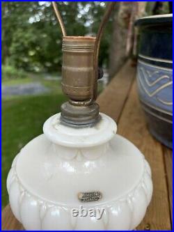 Vintage Aladdin Alacite Bronze Electric Lamp And Finial Three way Light Up Base