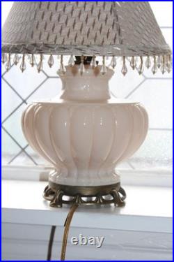 Vintage Aladdin Alacite Electric Lamp with Internal Light & Metal Base