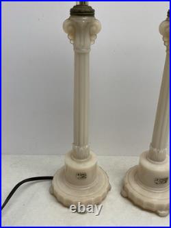 Vintage Aladdin Alacite Glass Boudoir Lamp Pair G-20 1940 Working UV Glow