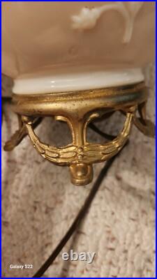 Vintage Aladdin Alacite Glass Electric Table Lamp Works