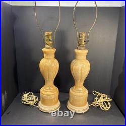 Vintage Aladdin Alacite Glass Lusterware Lamp Set Of 2 Work 1930's