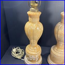 Vintage Aladdin Alacite Glass Lusterware Lamp Set Of 2 Work 1930's