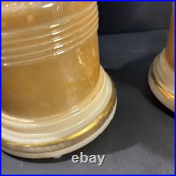 Vintage Aladdin Alacite Glass Lusterware Lamp Set Of 2 Work 1930's