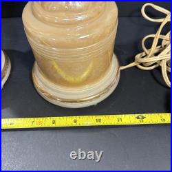Vintage Aladdin Alacite Glass Lusterware Lamp Set Of 2 Work 1930's