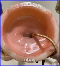 Vintage Aladdin Alacite Glass Table Lamp Set