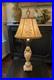Vintage Aladdin Alacite Glass Table Lamp UV Glow Ornate Urn Glass Finial 21.5