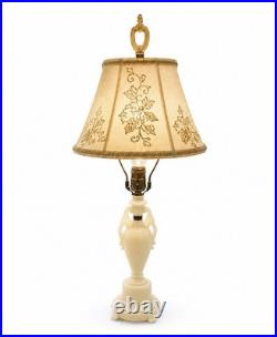 Vintage Aladdin Alacite Glass Table Lamp UV Glow Ornate Urn Glass Finial 21.5