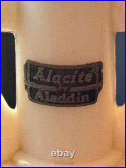 Vintage Aladdin Alacite Glass Table Lamp UV Glow Ornate Urn Glass Finial 21.5