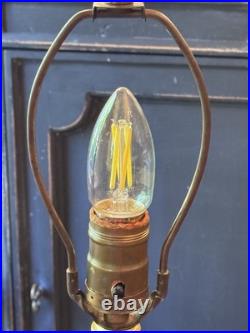 Vintage Aladdin Alacite Glass Table Lamp UV Glow Ornate Urn Glass Finial 21.5