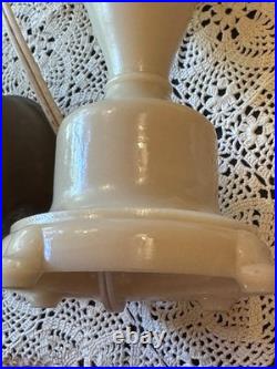 Vintage Aladdin Alacite Glass Table Lamp UV Glow Ornate Urn Glass Finial 21.5