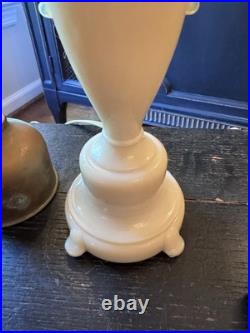 Vintage Aladdin Alacite Glass Table Lamp UV Glow Ornate Urn Glass Finial 21.5
