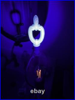 Vintage Aladdin Alacite Glass Table Lamp UV Glow Ornate Urn Glass Finial 21.5