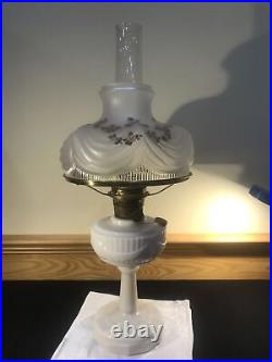 Vintage Aladdin Alacite Lincoln Drape Oil Kerosene Pink Cabbage Roses Lamp Shade