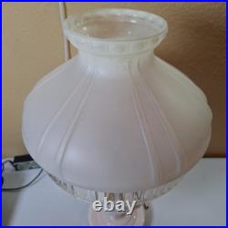 Vintage Aladdin Alacite Milk Glass Kerosene Oil Lamp w Original Shade Burner