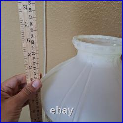 Vintage Aladdin Alacite Milk Glass Kerosene Oil Lamp w Original Shade Burner