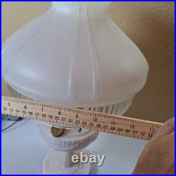 Vintage Aladdin Alacite Milk Glass Kerosene Oil Lamp w Original Shade Burner