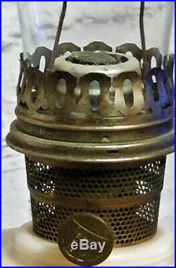 Vintage Aladdin Alacite Tall Lincoln Drape Kerosene Oil Lamp ORIGINAL Chimney