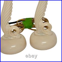 Vintage Aladdin Alacite Uranium Lamp Bases Lot Of 2