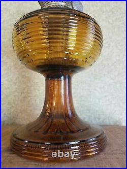 Vintage Aladdin Amber Beehive Kerosene Oil Lamp