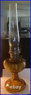 Vintage Aladdin Amber Beehive Lamp Nu -Type B Burner and Chimney