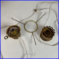 Vintage Aladdin Amber Beehive Oil Lamp Electrified Ruffled Shade