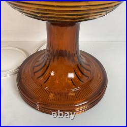 Vintage Aladdin Amber Beehive Oil Lamp Electrified Ruffled Shade