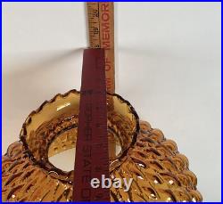 Vintage Aladdin Amber Beehive Oil Lamp Electrified Ruffled Shade