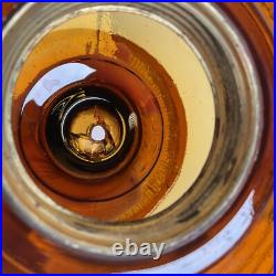 Vintage Aladdin Amber Beehive Oil Lamp Electrified Ruffled Shade