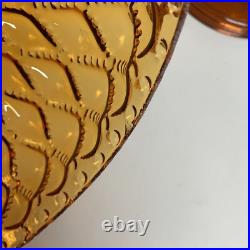 Vintage Aladdin Amber Beehive Oil Lamp Electrified Ruffled Shade