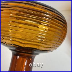 Vintage Aladdin Amber Beehive Oil Lamp Electrified Ruffled Shade