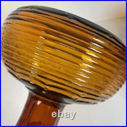 Vintage Aladdin Amber Beehive Oil Lamp Electrified Ruffled Shade