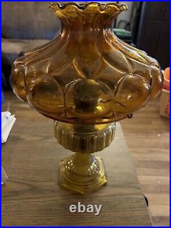 Vintage Aladdin Amber Cathedral Kerosene Lamp model B-109 With Amber Shade