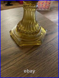 Vintage Aladdin Amber Cathedral Kerosene Lamp model B-109 With Amber Shade