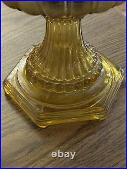 Vintage Aladdin Amber Cathedral Kerosene Lamp model B-109 With Amber Shade