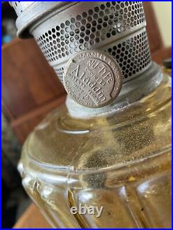 Vintage Aladdin Amber Color Lincoln Drape Lamp Model B 16 Inches Tall! Read