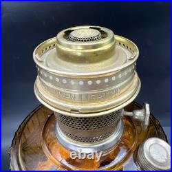 Vintage Aladdin Amber Glass Short Lincoln Drape Oil Lamp #23 Burner