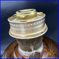 Vintage Aladdin Amber Glass Short Lincoln Drape Oil Lamp #23 Burner