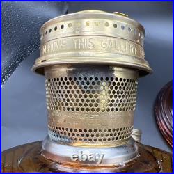 Vintage Aladdin Amber Glass Short Lincoln Drape Oil Lamp #23 Burner