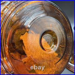 Vintage Aladdin Amber Glass Short Lincoln Drape Oil Lamp #23 Burner