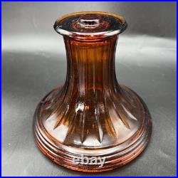 Vintage Aladdin Amber Glass Short Lincoln Drape Oil Lamp #23 Burner