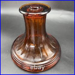 Vintage Aladdin Amber Glass Short Lincoln Drape Oil Lamp #23 Burner