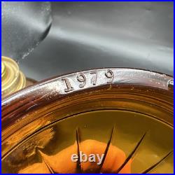 Vintage Aladdin Amber Glass Short Lincoln Drape Oil Lamp #23 Burner