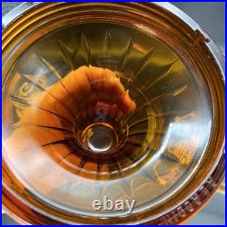 Vintage Aladdin Amber Glass Short Lincoln Drape Oil Lamp #23 Burner
