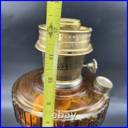 Vintage Aladdin Amber Glass Short Lincoln Drape Oil Lamp #23 Burner