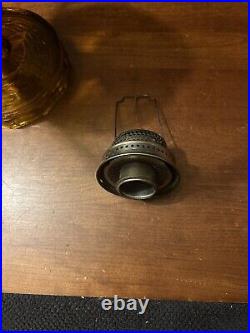 Vintage Aladdin Amber Pressed Glass Washington Drape Oil Lamp Nu-Type Model B